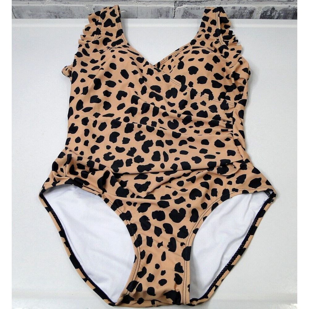 Marina West‎ Leopard One Piece Womens Swim Suit Medium UPF 50+ UV Protection